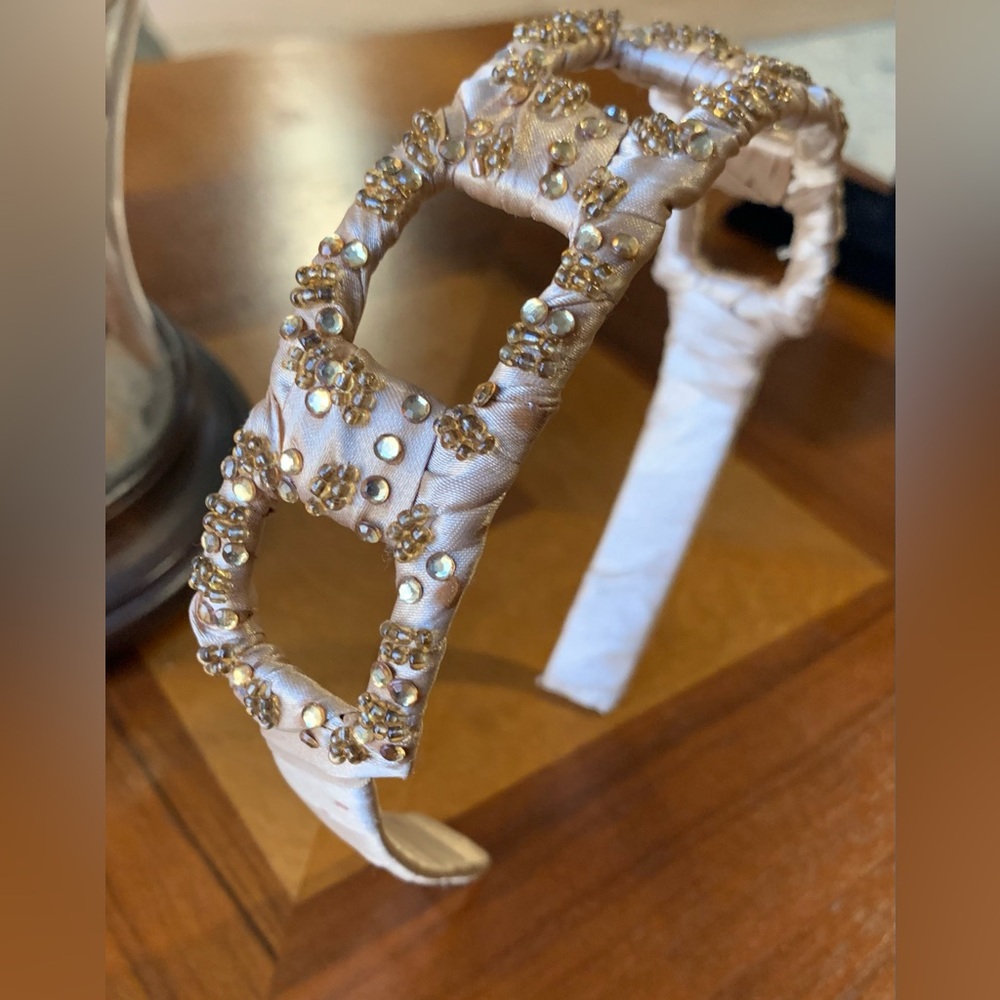 Anna & Ava Gold Satin Embellished Headband